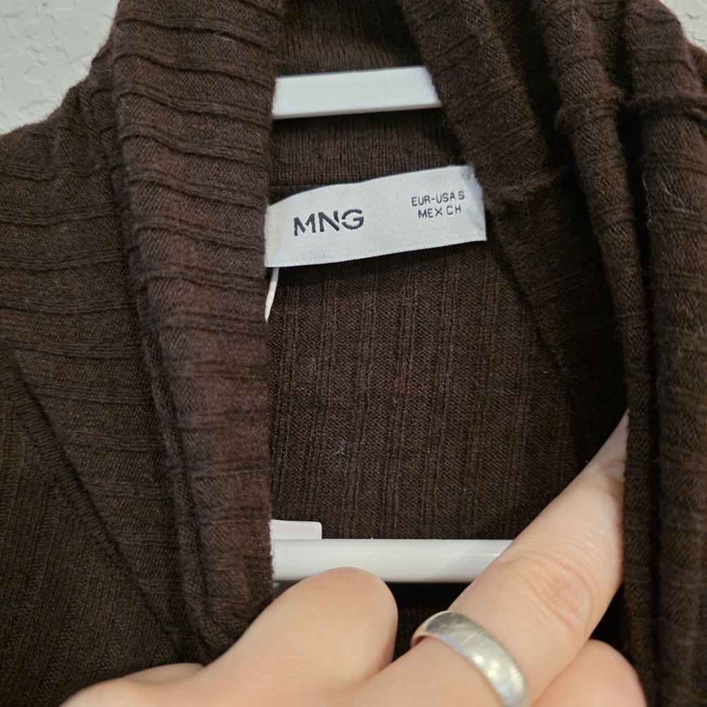 Mango Chocolate Brown Ribbed Cardigan - Picture 2 of 2